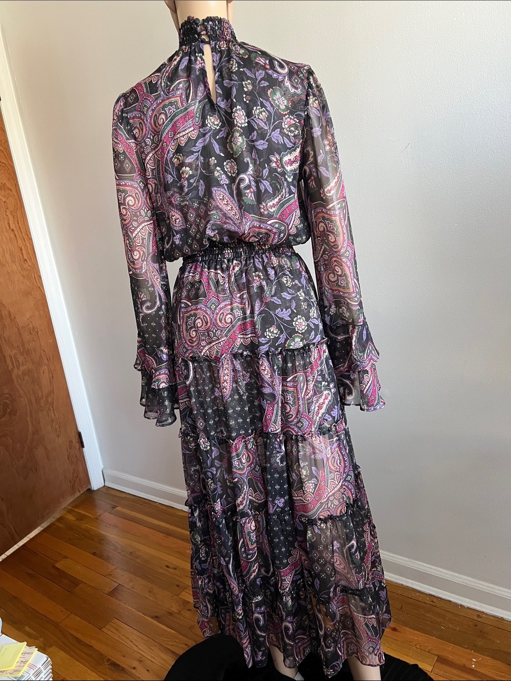 MISA LOS ANGELES BETHANY Maxi Dress Color: Gypset Long Sleeve Size XS - Picture 14 of 17
